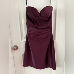 Plum strapless dress